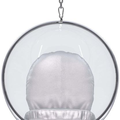 42" Silver Faux Leather Balloon Chair