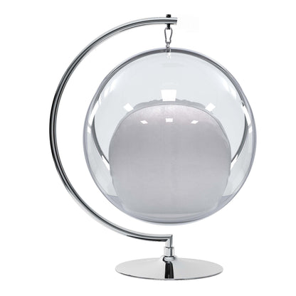 42" Silver Faux Leather Balloon Chair