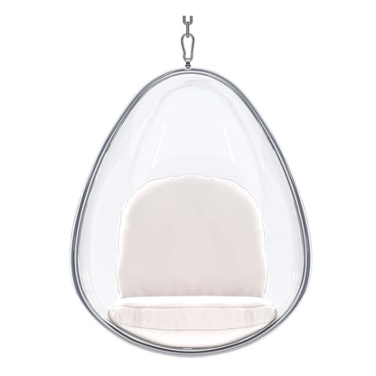 27" White Faux Leather Balloon Chair