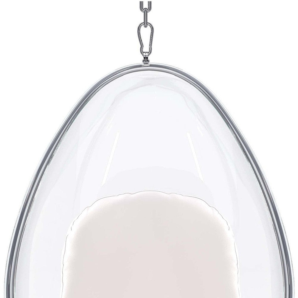 27" White Faux Leather Balloon Chair