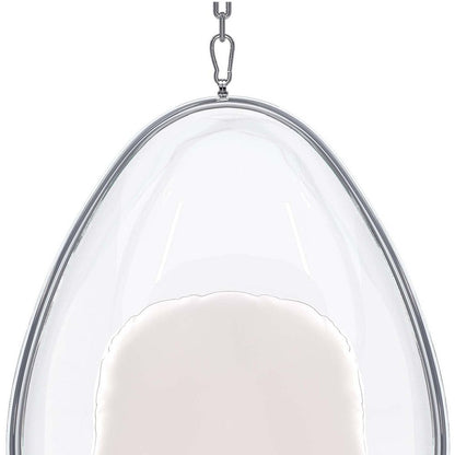 27" White Faux Leather Balloon Chair