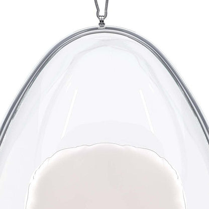 27" White Faux Leather Balloon Chair
