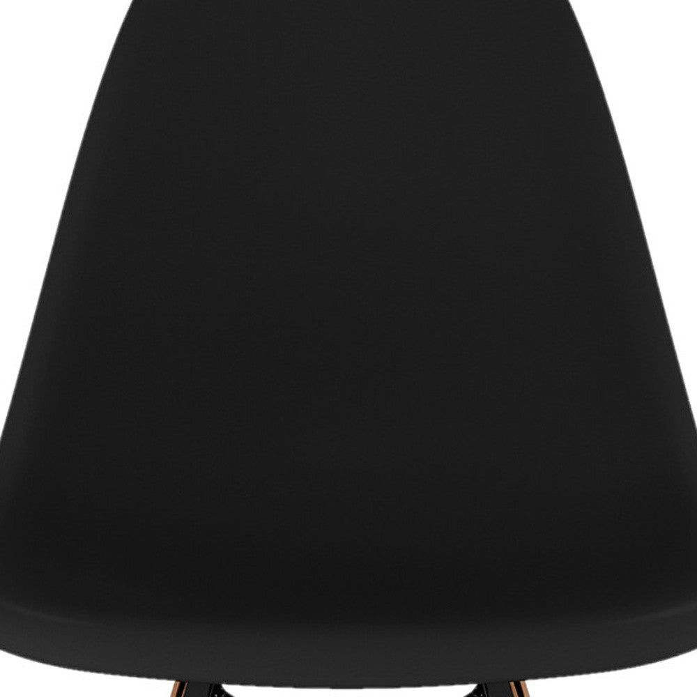 28" Black And Brown Heavy Duty Plastic And Solid Wood Counter Height Bar Chair