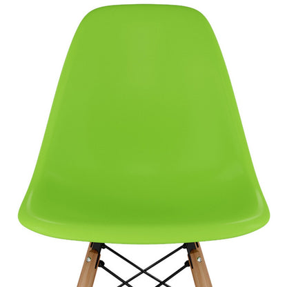 28" Green And Brown Heavy Duty Plastic And Solid Wood Counter Height Bar Chair