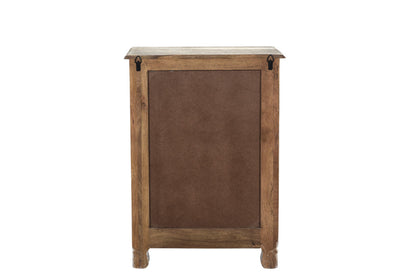 30" White Solid Wood Distressed One Drawer Nightstand