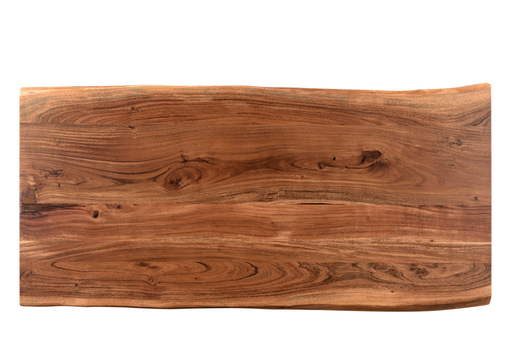 51" Brown Solid Wood Sled Coffee Table