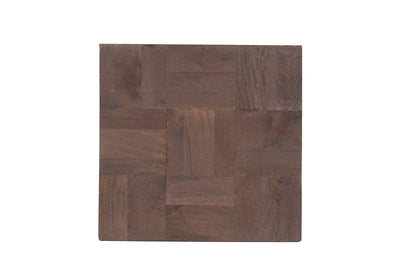 22" Black And Brown Solid Wood Square End Table