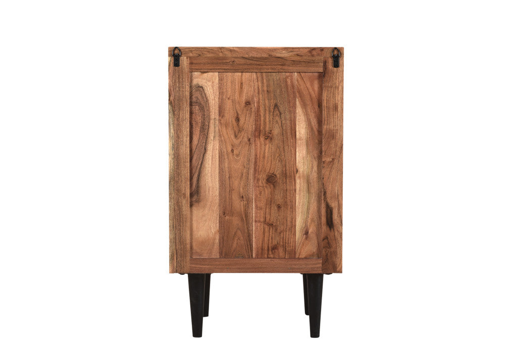 30" Brown Solid Wood Three Drawers Filing Cabinet