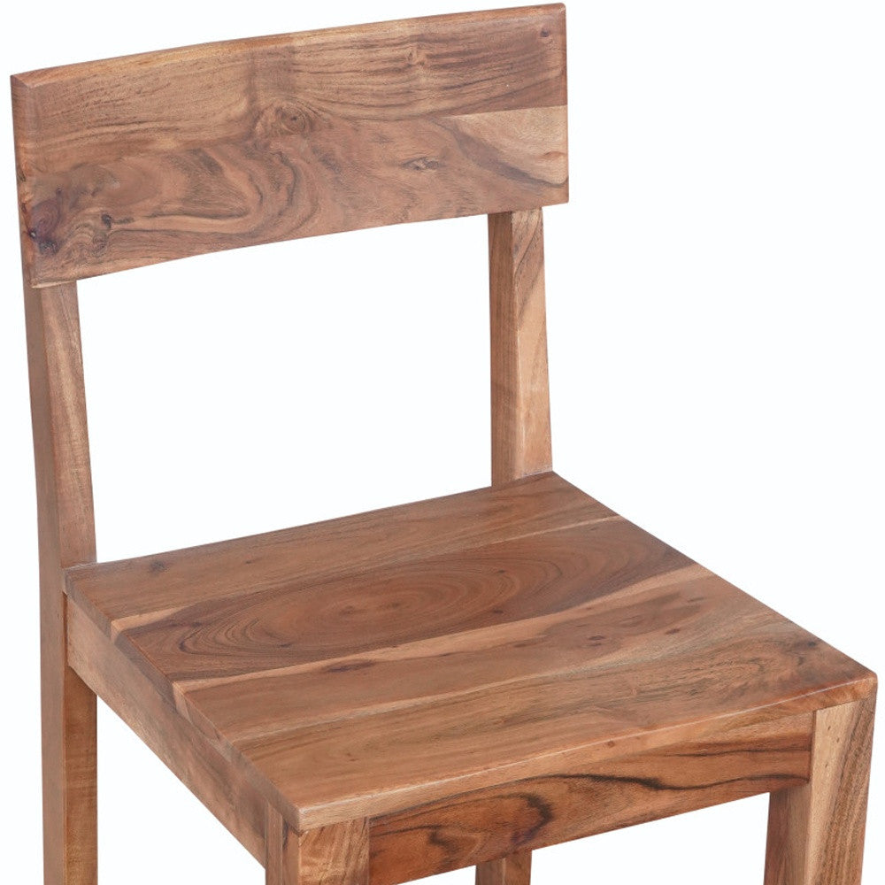 30" Brown Solid Wood Bar Height Bar Chair