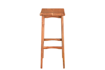 32" Brown Solid Wood Backless Counter Height Bar Chair