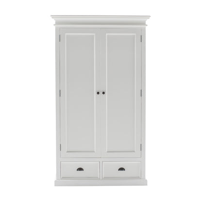 43" Off White Solid Wood Two Drawer