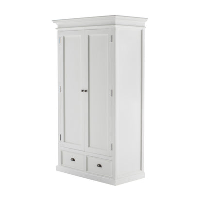 43" Off White Solid Wood Two Drawer