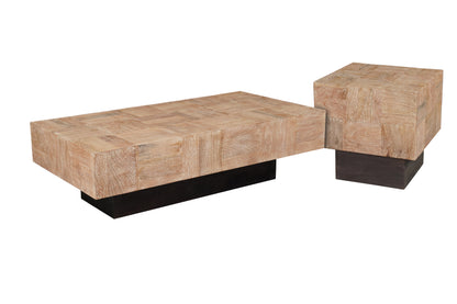 22" Black And Brown Solid Wood Square End Table