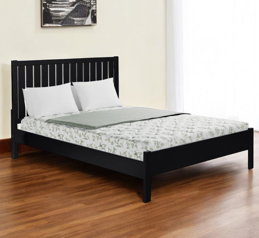 Black Solid Wood Queen Bed Frame