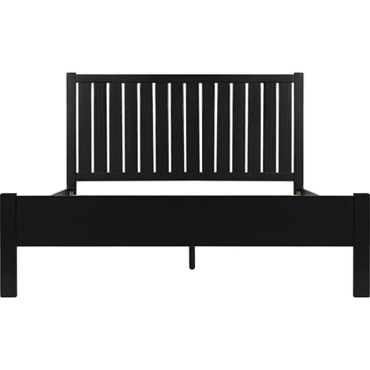 Black Solid Wood Queen Bed Frame