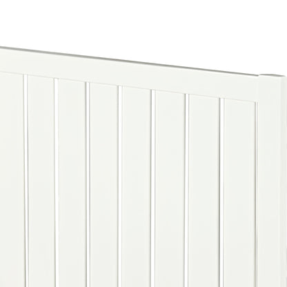 White Shiplap Texture Solid Wood King Bed Frame
