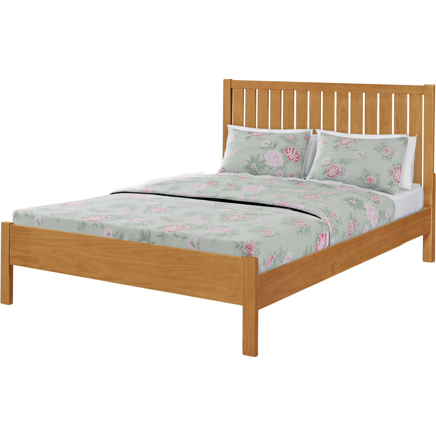 Natural Shiplap Texture Solid Wood King Bed Frame