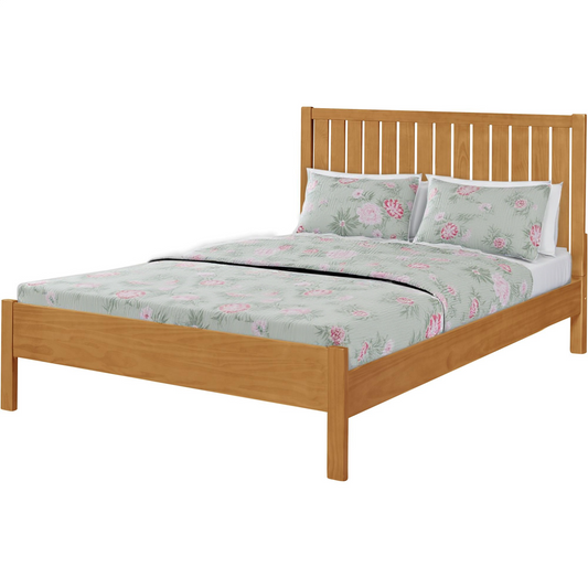 Natural Shiplap Texture Solid Wood King Bed Frame
