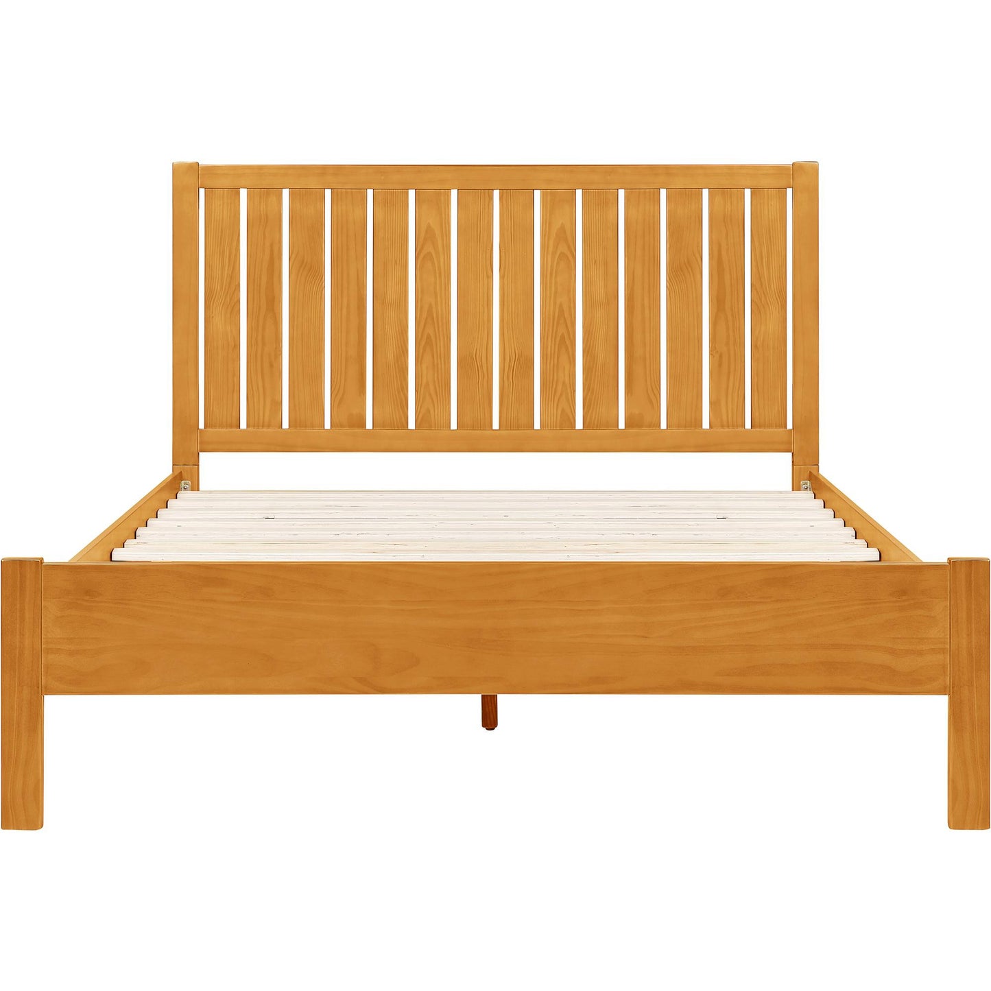Natural Shiplap Texture Solid Wood King Bed Frame