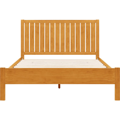 Natural Shiplap Texture Solid Wood King Bed Frame