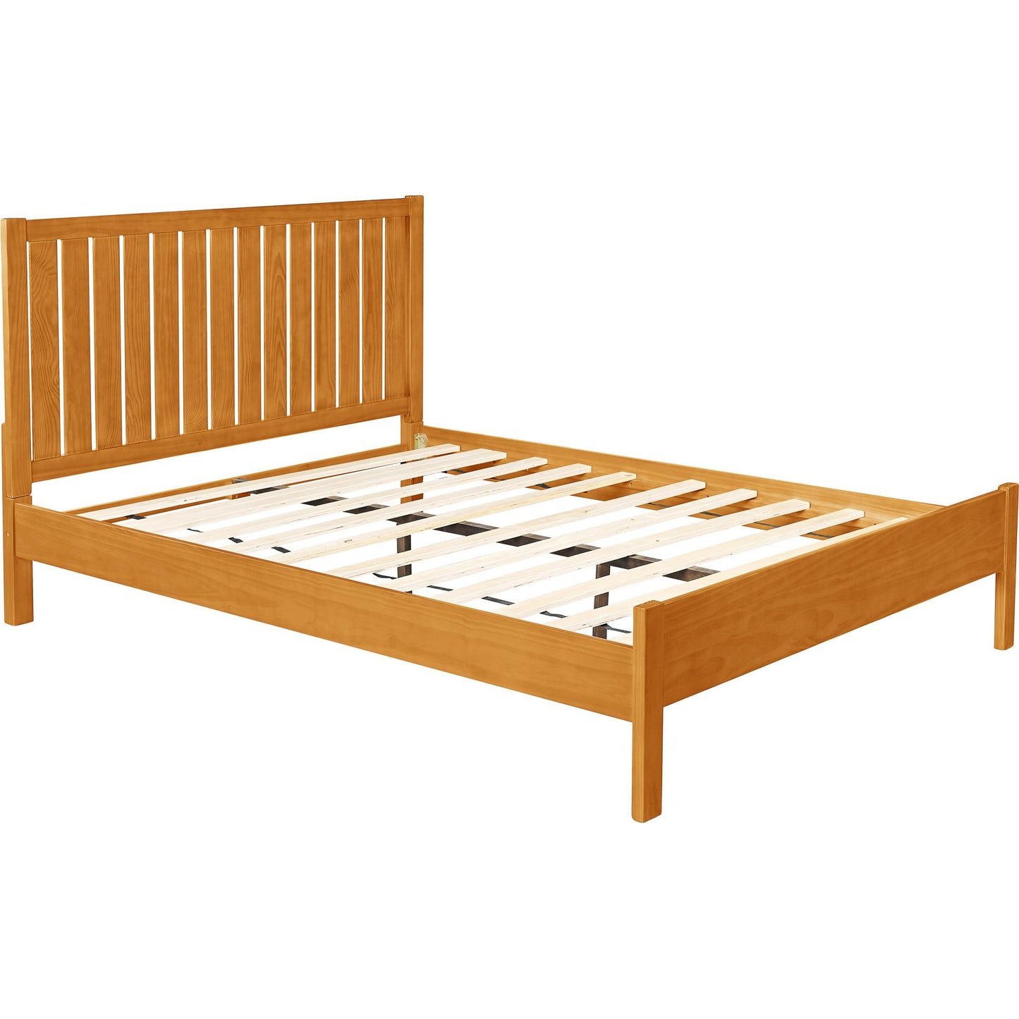 Natural Shiplap Texture Solid Wood King Bed Frame