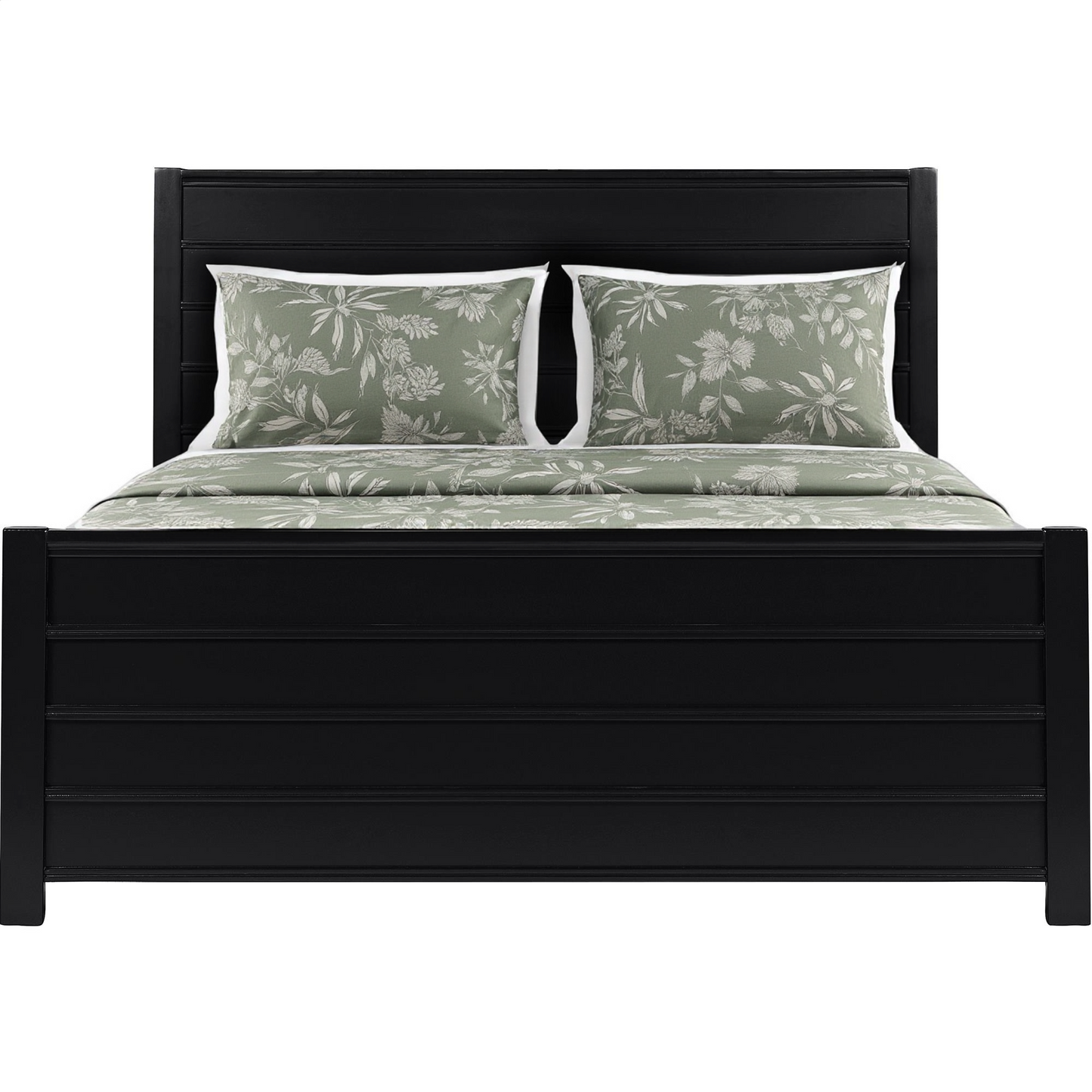 Black Solid Wood King Bed Frame