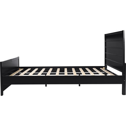 Black Solid Wood King Bed Frame