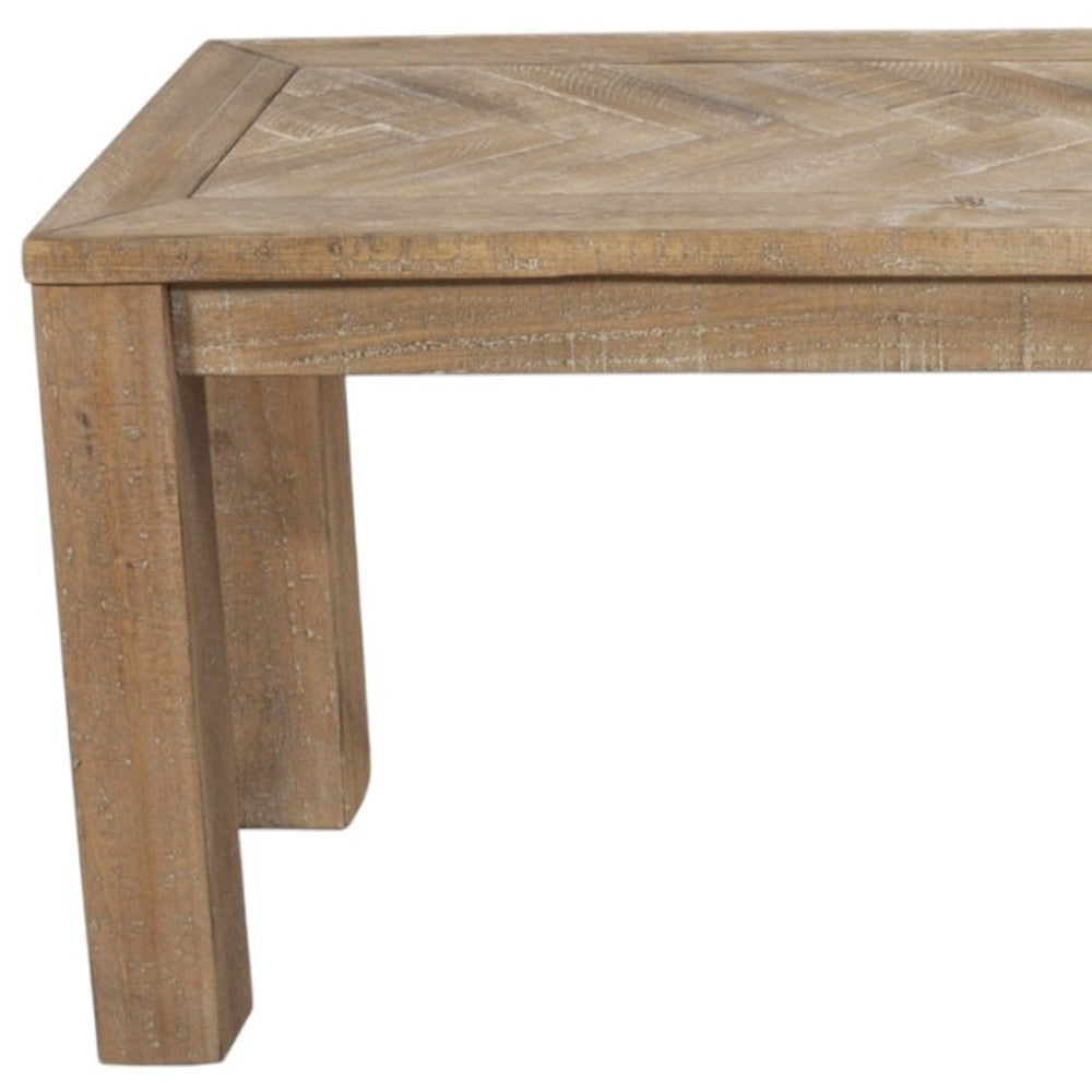 60" Natural Distressed Solid Wood Dining Bench