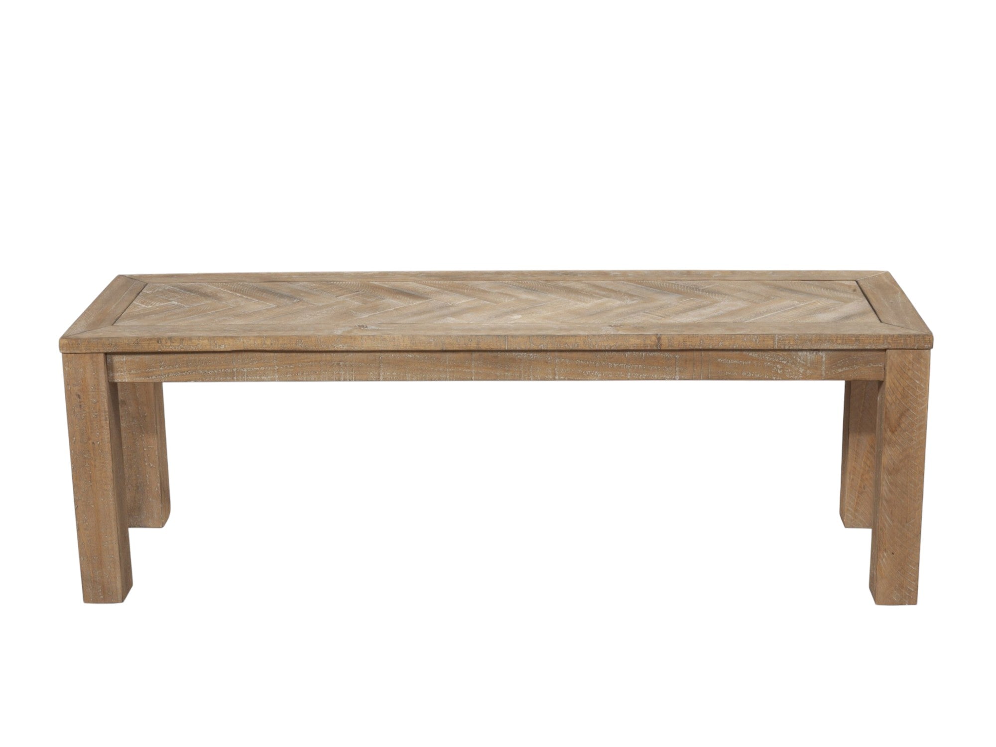 60" Natural Distressed Solid Wood Dining Bench