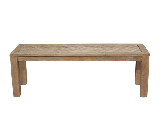 60" Natural Distressed Solid Wood Dining Bench