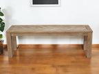60" Natural Distressed Solid Wood Dining Bench