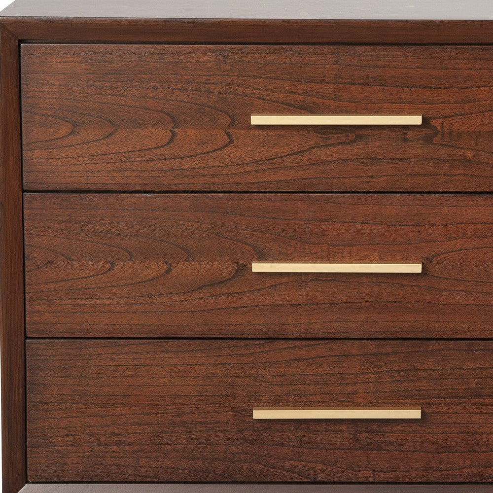 36" Brown Solid Wood Three Drawer Dresser