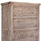 37" Natural Solid Wood Four Drawer Dresser