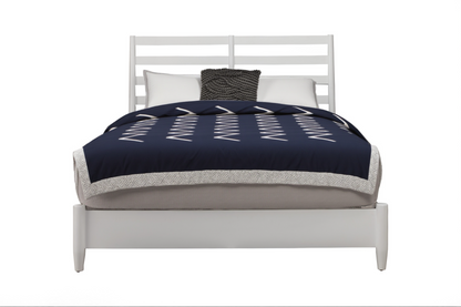 White Slat Back Solid Wood California King Bed Frame