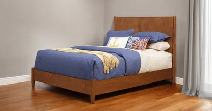 Brown Solid Wood King Bed Frame