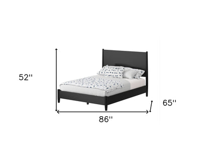 Black Solid Wood Queen Bed Frame