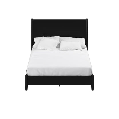 Black Solid Wood King Bed Frame
