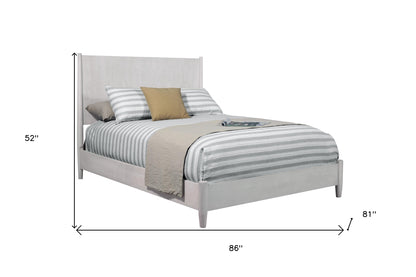 Gray Solid Wood King Bed Frame