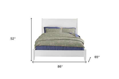 White Solid Wood Queen Bed Frame
