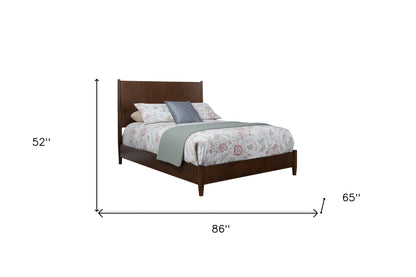 Brown Solid Wood Queen Bed Frame