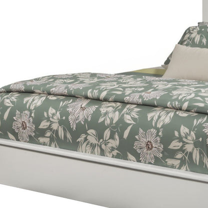 White Solid Wood King Bed Frame
