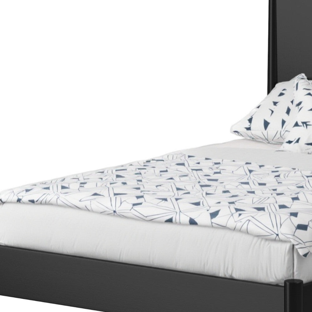 Black Solid Wood Full Bed Frame