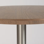 26" Brown and Silver Rounded Steel Bar Table