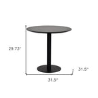 32" Black Rounded Steel Bar Table