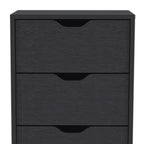 18" Black Five Drawer Standard Chest
