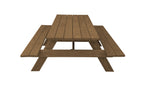 94" Brown Solid Wood Outdoor Picnic Table