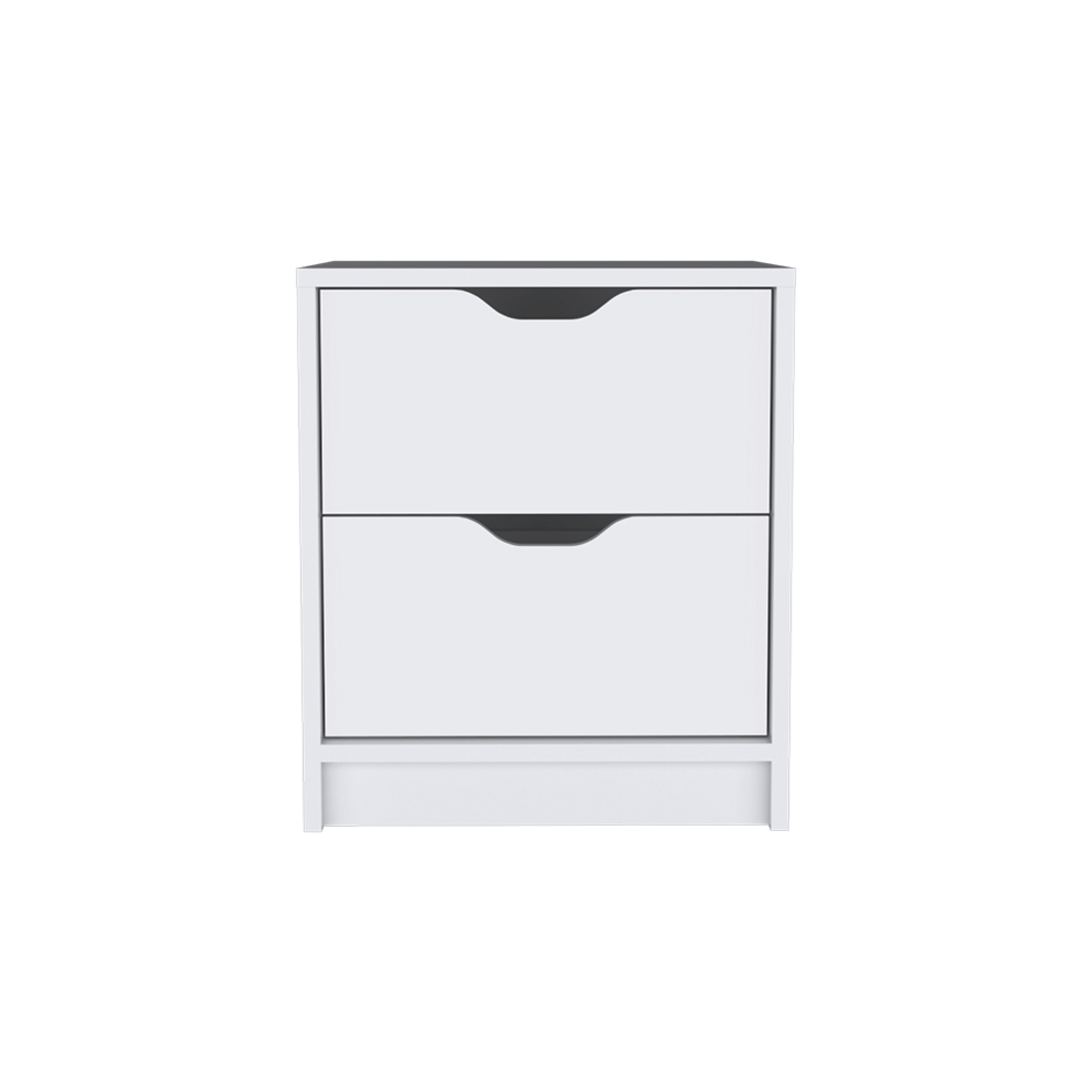 19" White Wood Two Drawer Nightstand