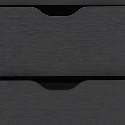 19" Black Wood Two Drawer Nightstand