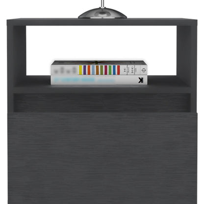 20" Black Wood One Drawer Nightstand
