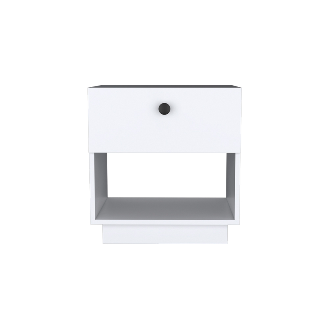 20" White Wood One Drawer Nightstand